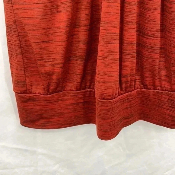 Heart Soul Short Sleeve Top Small Rust w/Black Ruffled V-neck - Picture 4 of 10